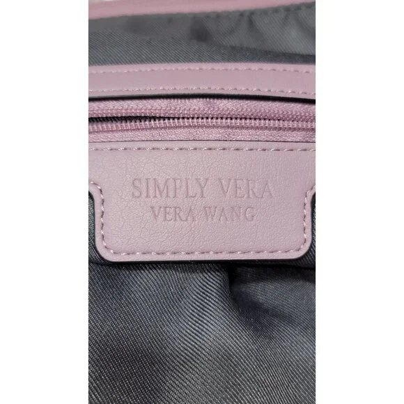 Simply Vera Wang Cara Tote Bag Handbag Purse - Elderberry - Picture 5 of 7